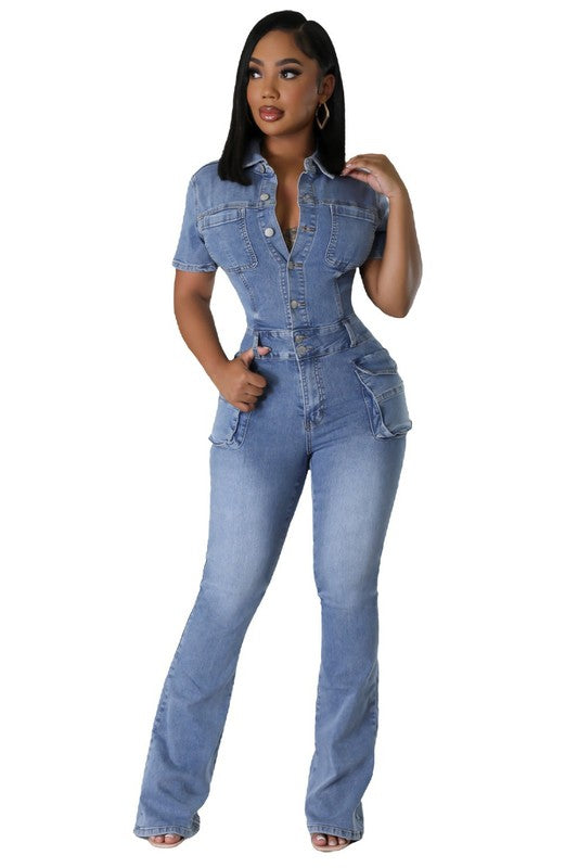 No Turning Back Denim Sexy Jumpsuit