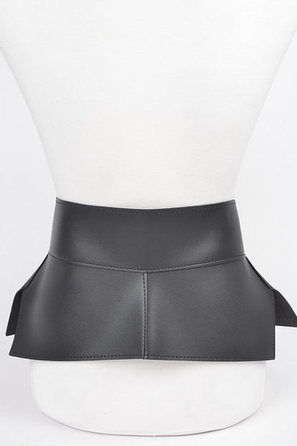 Chain Accent Faux Leather Skirt Belt