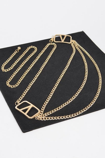 Iconic Logo Layered Chain Belt