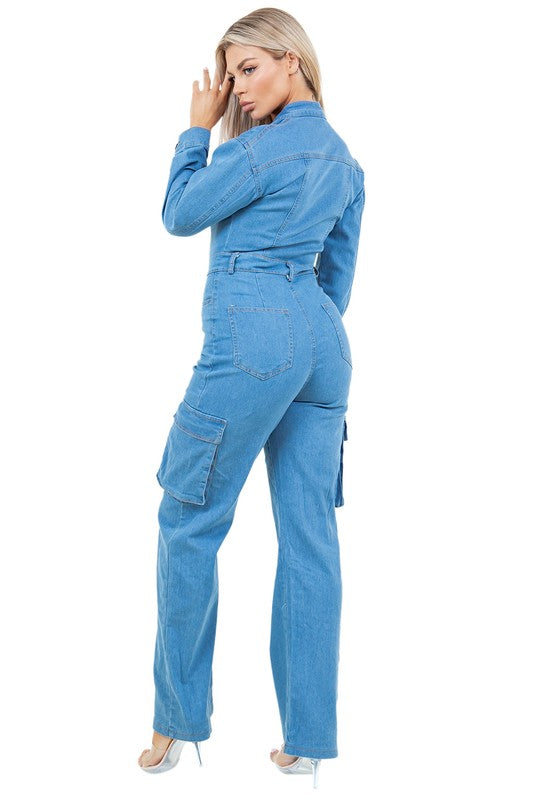 Cold Stone  Denim Sexy Jumpsuit