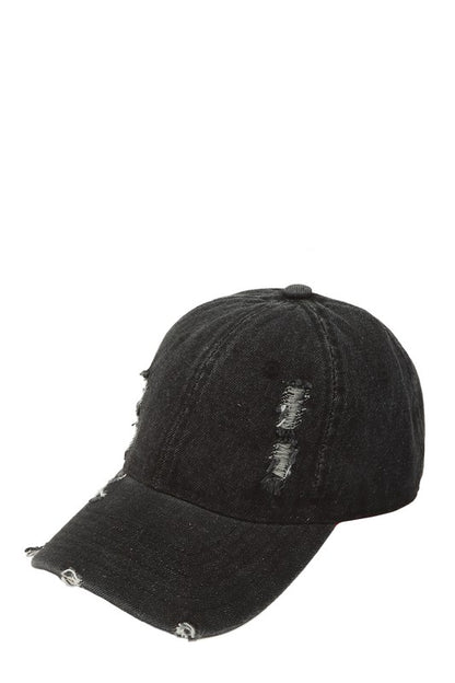 Acid Wash Distressed Base Ball Cap