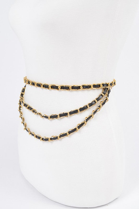 Plus Size Layered Chain Belt