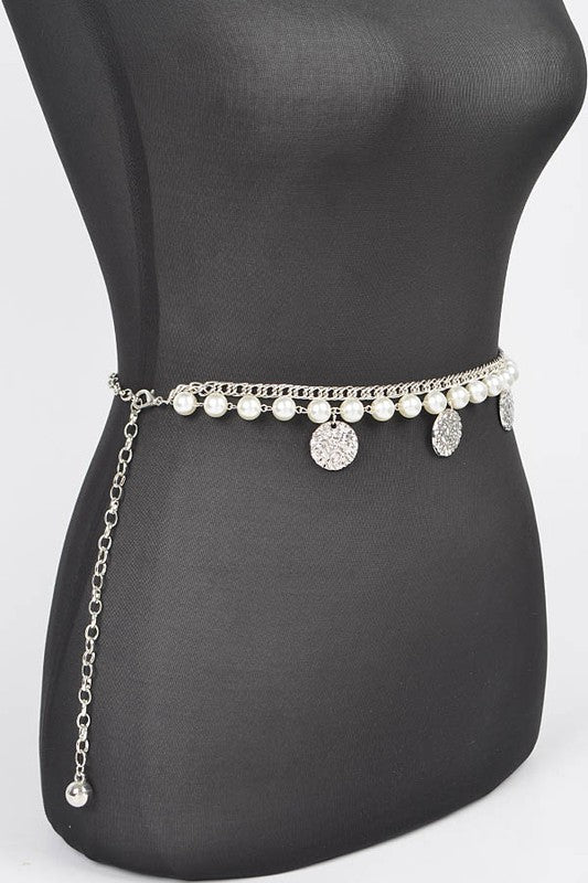 Fringe Disk Iconic Pearl Station Chain Belt