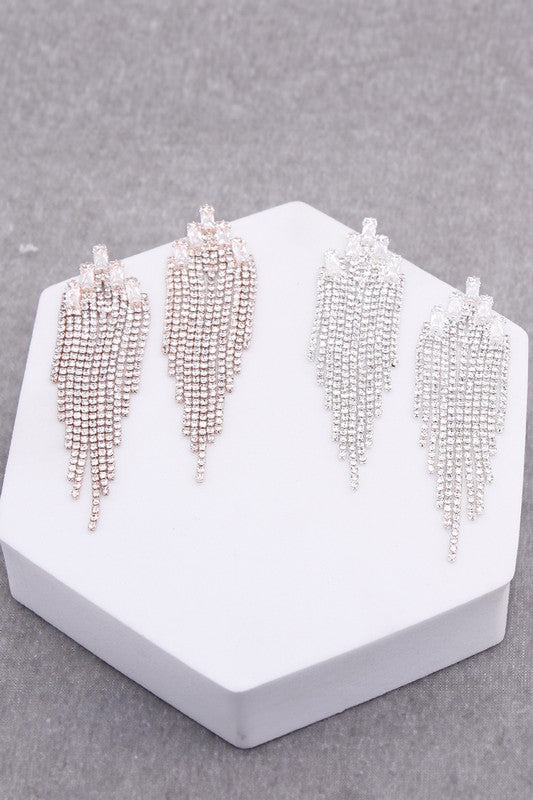 Luxury Cubic Zirconia Tassel Drop Earrings