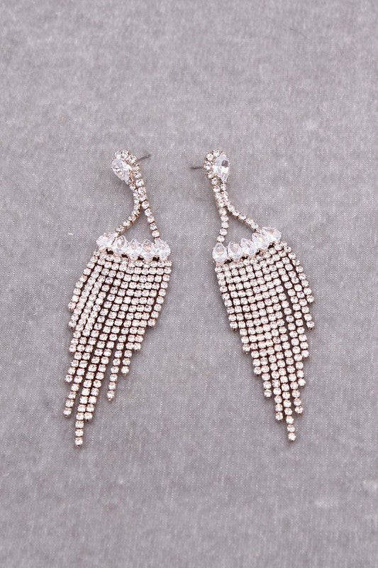 Luxury Cubic Zirconia Tassel Drop Earrings