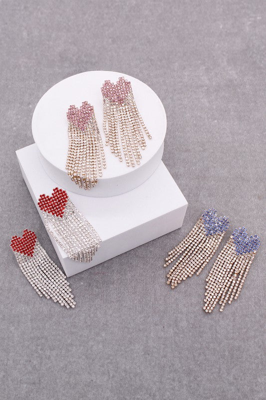 HEART TASSEL EARRINGS