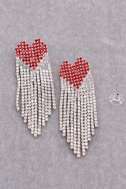 HEART TASSEL EARRINGS