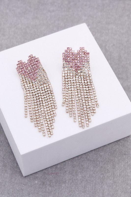 HEART TASSEL EARRINGS