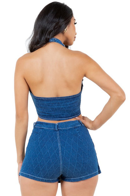 Milani Fashion Denim 2 Piece Short Set