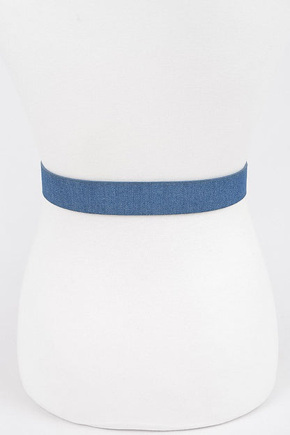 Plus Size Denim Logo Buckle Belt