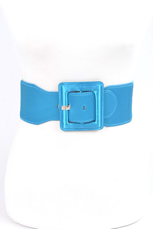 Satin Metallic Elastic Fashion Wide Belt