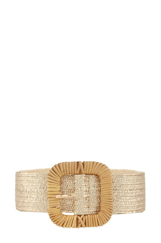 Straw Wrapped Round Rectangle Elastic Belt