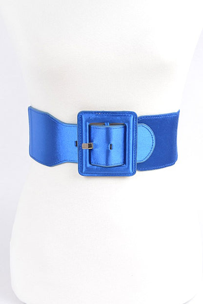 Satin Metallic Elastic Fashion Wide Belt