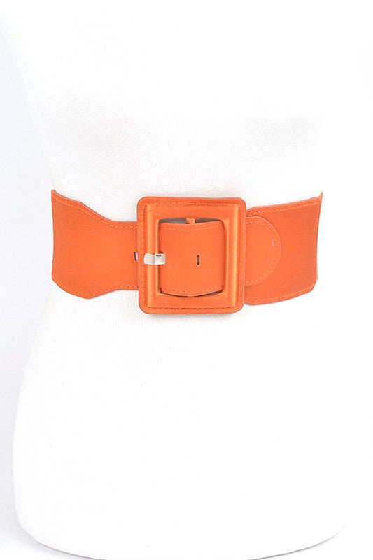 Satin Metallic Elastic Fashion Wide Belt