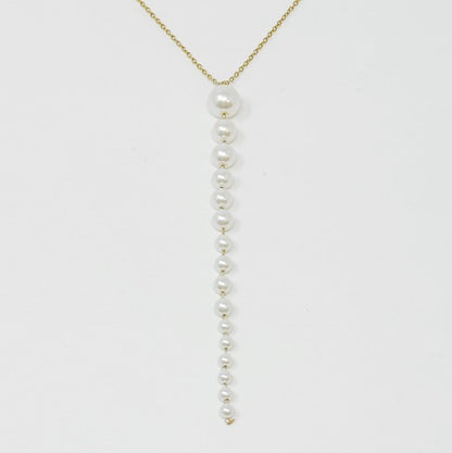 Gradiant Long Pearl Drop Necklace