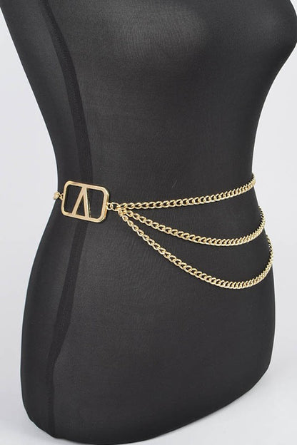 ICONIC LOGO PLAQUE FASHION CHAIN BELT