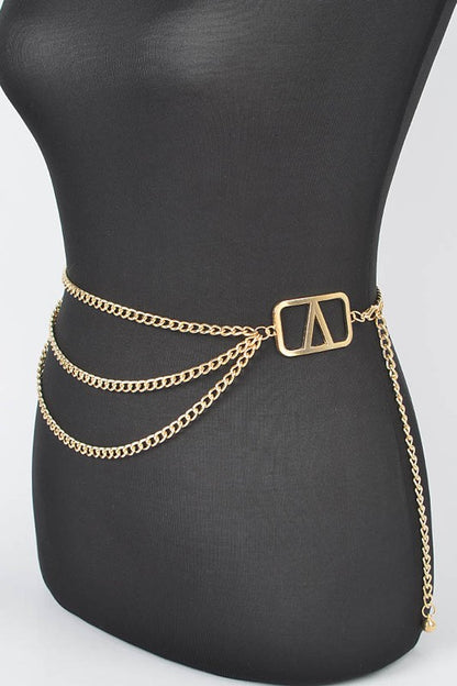 ICONIC LOGO PLAQUE FASHION CHAIN BELT