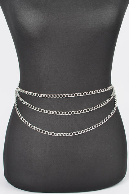 ICONIC LOGO PLAQUE FASHION CHAIN BELT