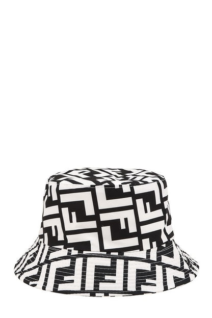 Greek Pattern Print Bucket Hat