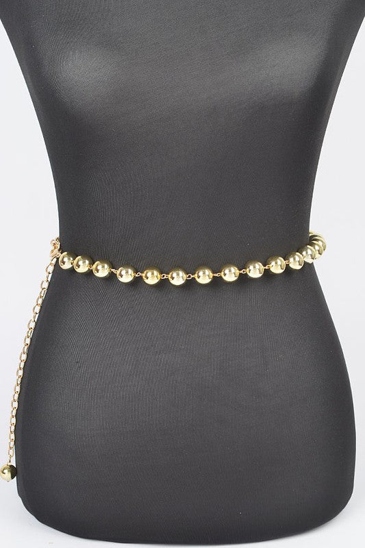 Metallic CCB Beads Fashion Chain Belt