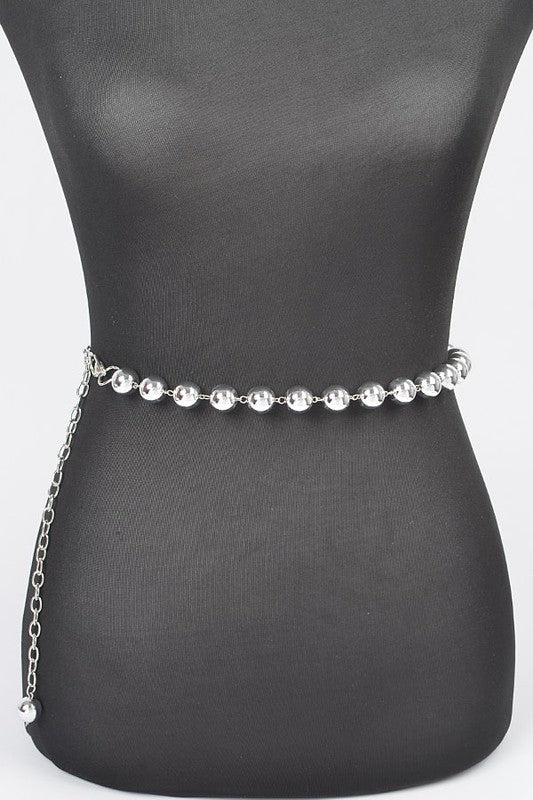 Metallic CCB Beads Fashion Chain Belt