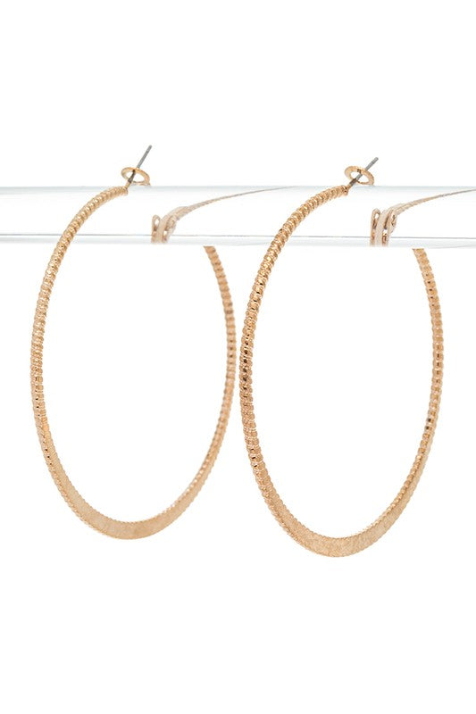 60MM Textured Fashion Hoop Earrings