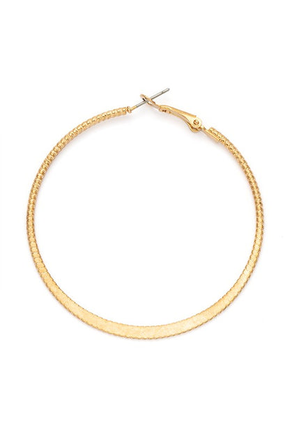 60MM Textured Fashion Hoop Earrings