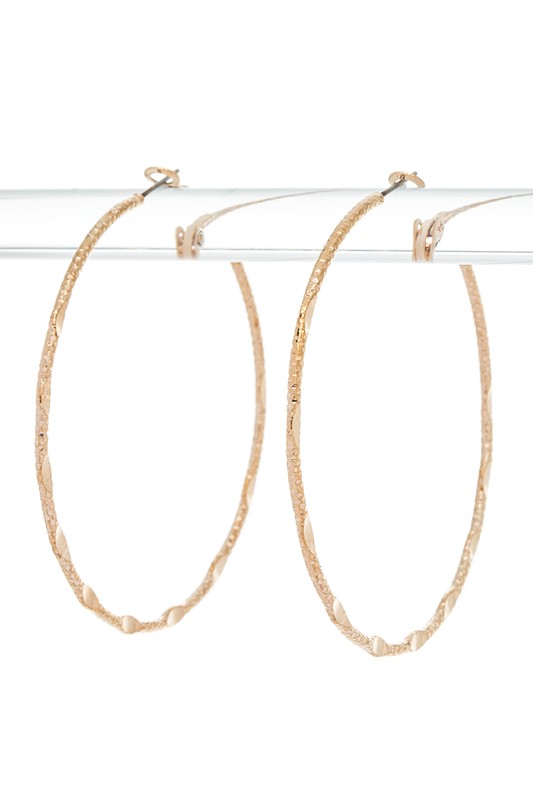 60MM Dainty Texture Hoop Earrings