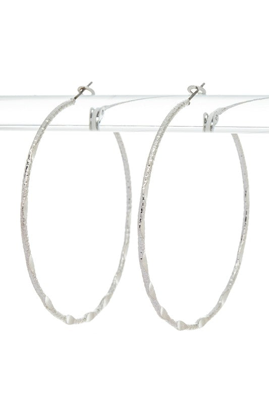 60MM Dainty Texture Hoop Earrings