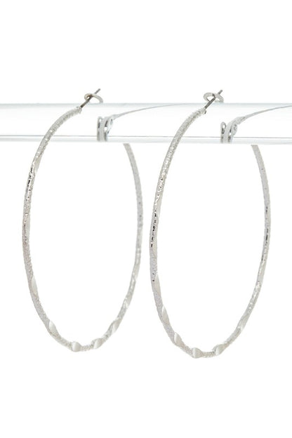 60MM Dainty Texture Hoop Earrings