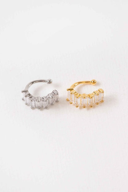 Baguette Stone Cuff Earring