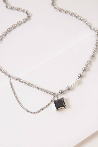 Eternity Square Stone Necklace