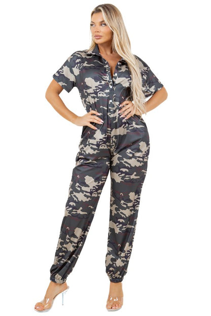 Sleek Wear Camouflage Fashion Jumpsuit