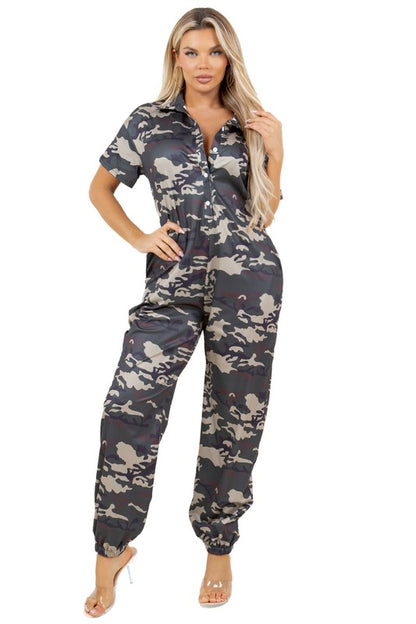 Sleek Wear Camouflage Fashion Jumpsuit