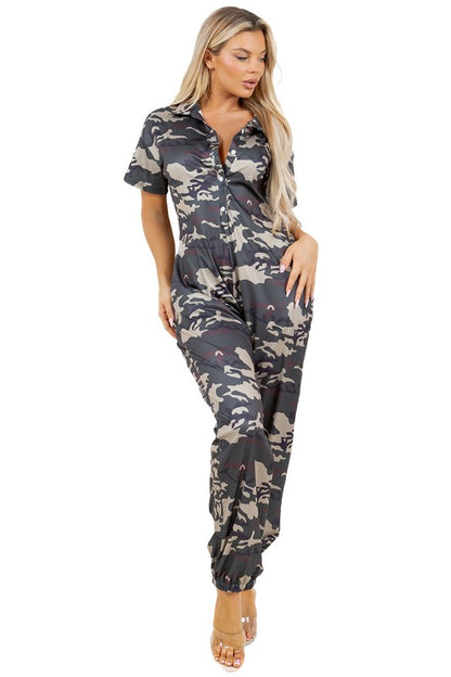 Sleek Wear Camouflage Fashion Jumpsuit