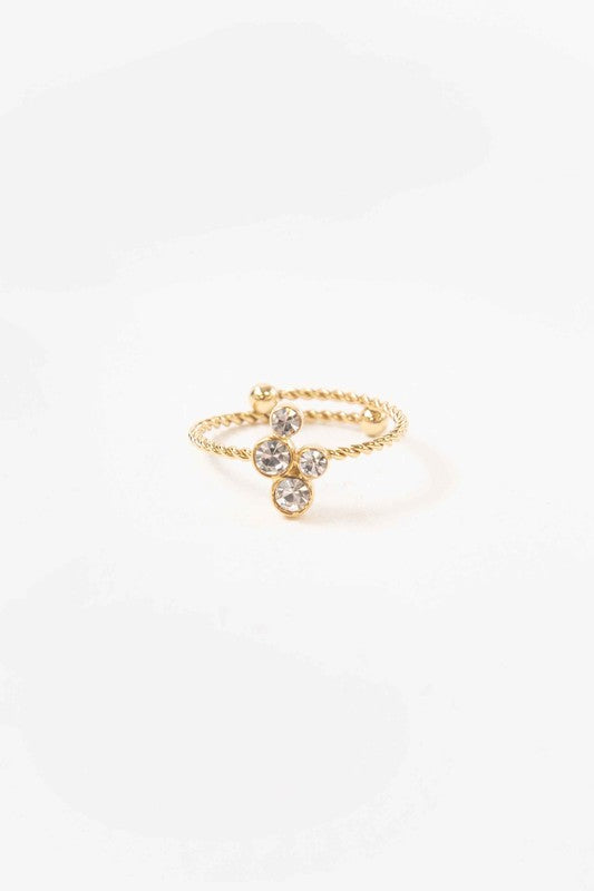 Crystal Bubble Adjustable Ring