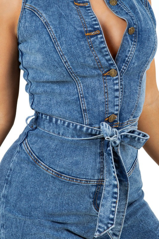 WOMEN FASHION DENIM ROMPERS