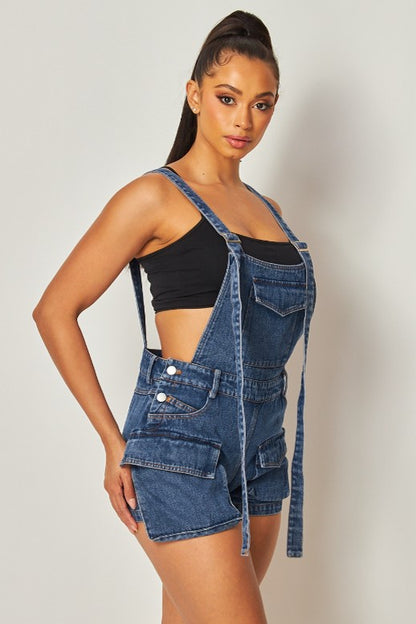 WOMEN FASHION DENIM SHORT OVERALLS