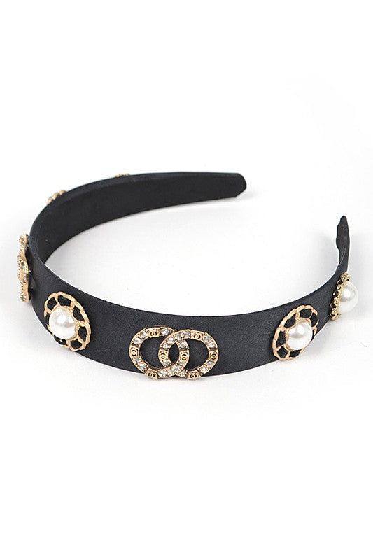 Bejeweled Crystal And Pearl Iconic Headband