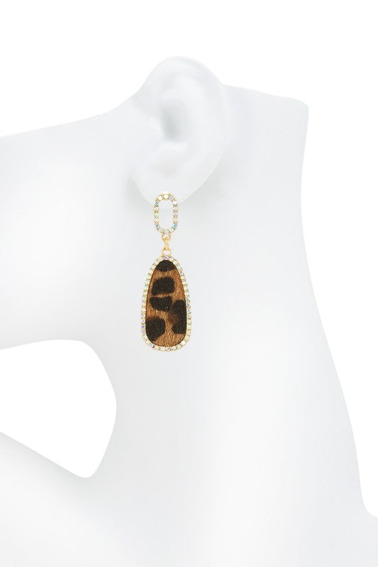 Teardrop Animal Print Dangle Earring