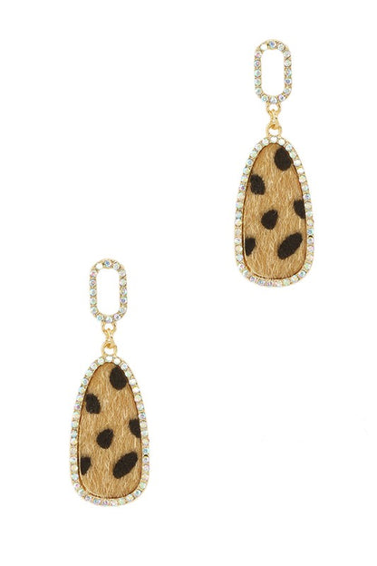 Teardrop Animal Print Dangle Earring