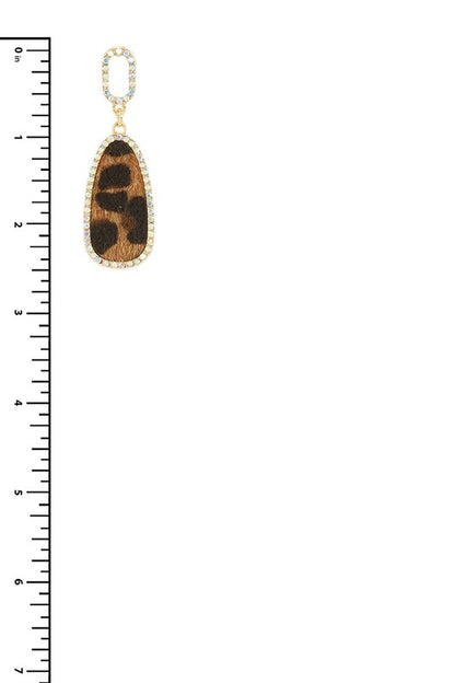 Teardrop Animal Print Dangle Earring