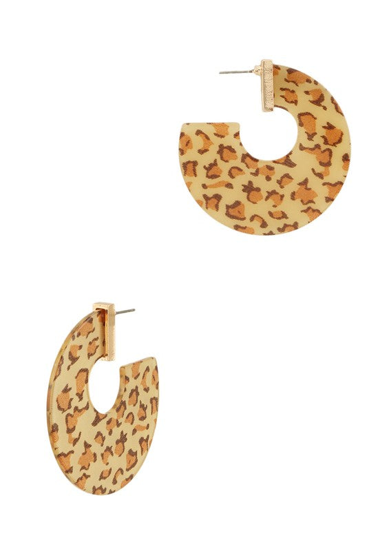 Animal Print Acrylic Hoop Earring