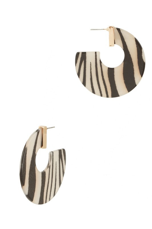 Animal Print Acrylic Hoop Earring