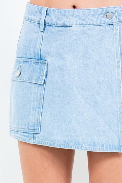 Cargo Pocket Denim Skort