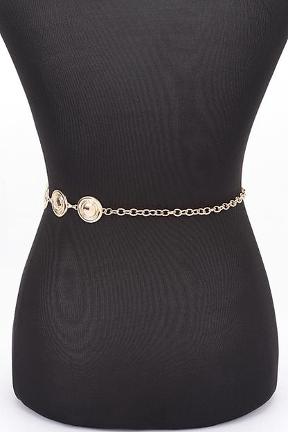 Metal Disk Fashion Chain Belt