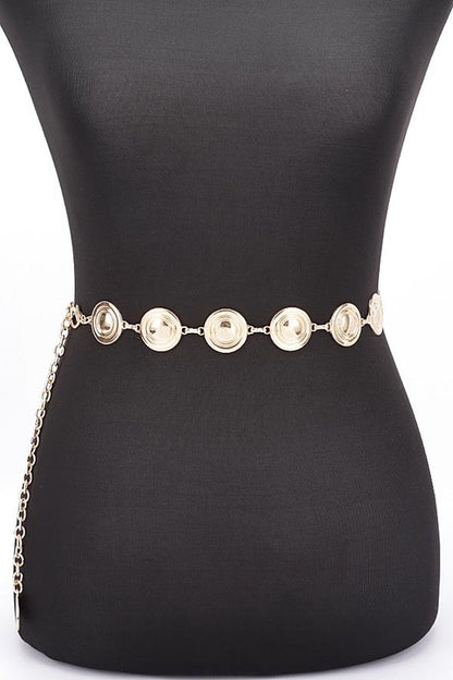 Metal Disk Fashion Chain Belt