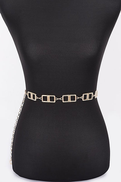 Station Square Link Fashion Chain Belt