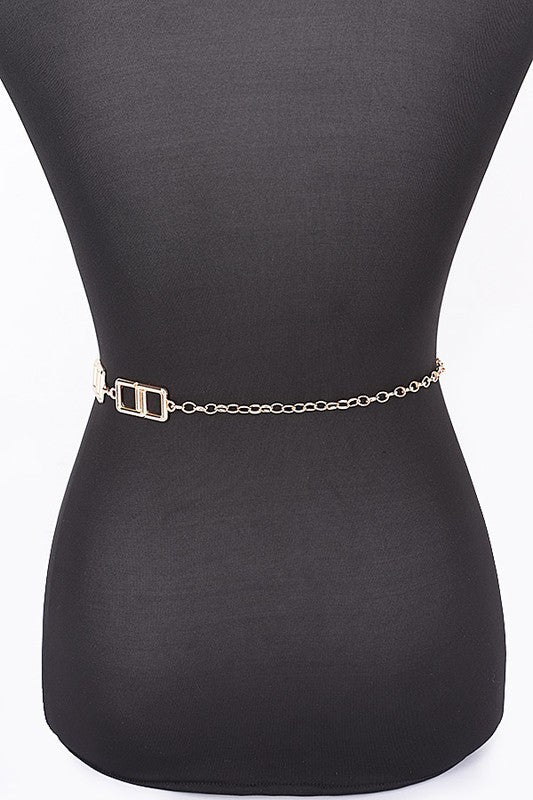 Station Square Link Fashion Chain Belt