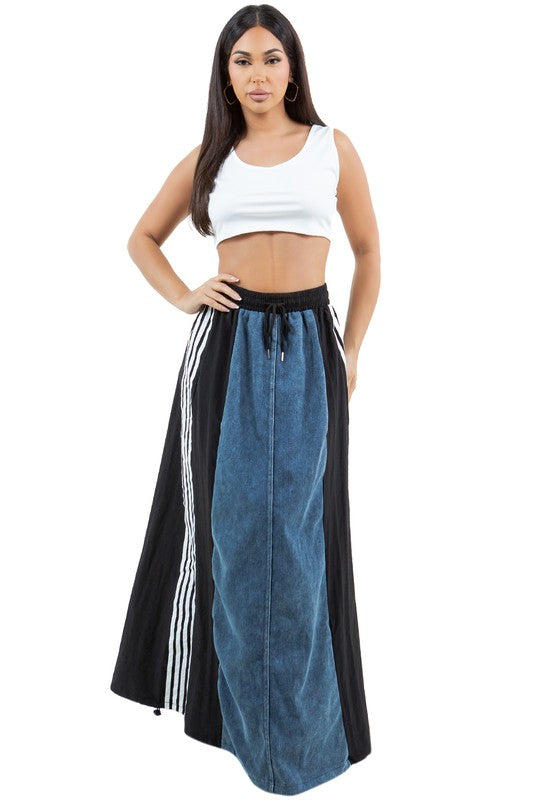 Call Me Godly Fashion Denim Long Maxi Skirt